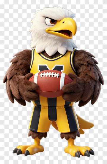 Eagle Mascot Holding A Football PNG