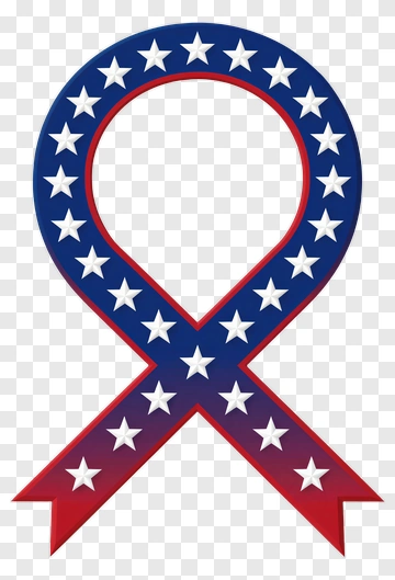 Red, White, And Blue Ribbon With Stars PNG