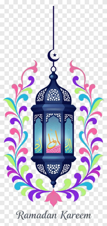 Ramadan Lantern With Colorful Floral Design PNG