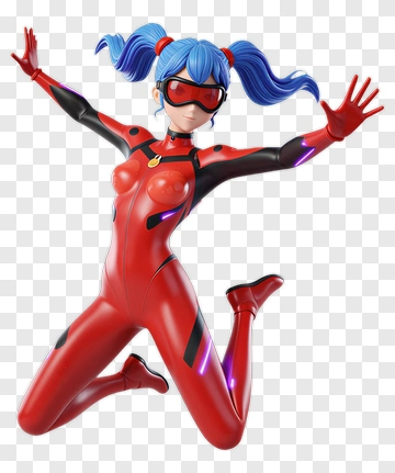 3D Female Superhero In A Red Suit PNG