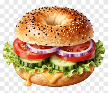 Cheeseburger With Fresh Vegetables PNG