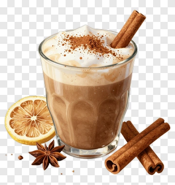 Coffee Drink With Cinnamon And Lemon Slice PNG