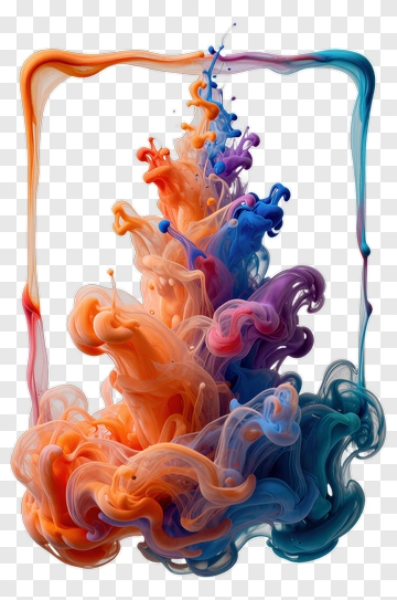 Colorful Abstract Fluid Art PNG