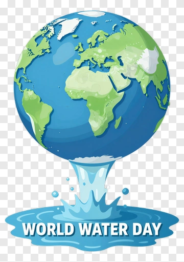 World Water Day Globe With Water Flow PNG