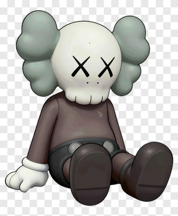 Cartoon Character Sitting With Gray Hair And Skull Face PNG