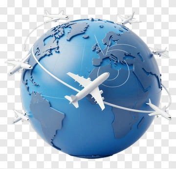 Airplane Flying Around The Globe PNG