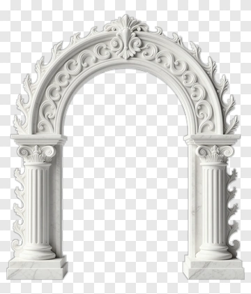 Ornate Marble Archway PNG