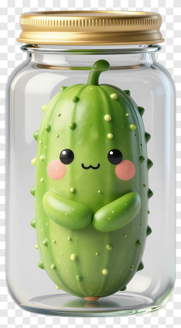 Cute Cartoon Cucumber In A Jar PNG
