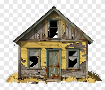Abandoned House With Broken Windows PNG