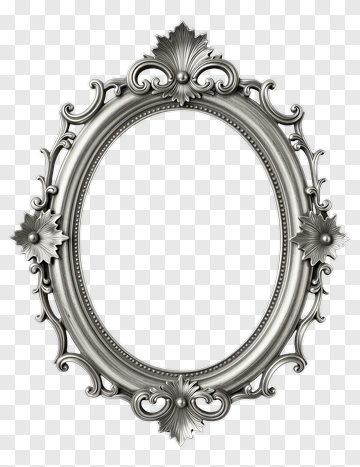 Vintage Silver Picture Frame PNG