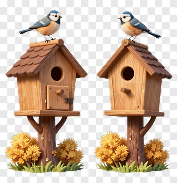Birdhouse With Blue Tit PNG