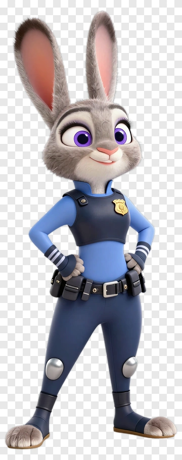 Cartoon Police Bunny Character PNG
