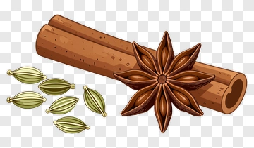 Cinnamon Stick With Star Anise And Cardamom Pods PNG
