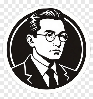Black And White Portrait Of A Man In Glasses PNG