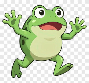 Cartoon Frog Jumping PNG