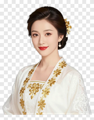 Elegant Woman In Traditional Dress PNG