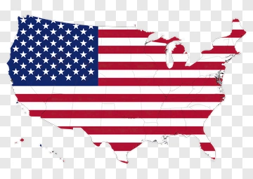 United States Map With American Flag Design PNG