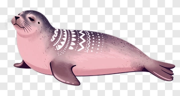 Cartoon Seal With Decorative Patterns PNG