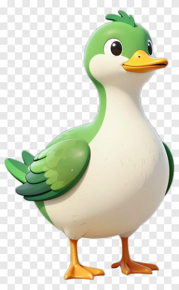 Cartoon Green Duck PNG