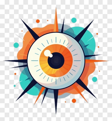 Stylized Eye With Radiating Spikes PNG