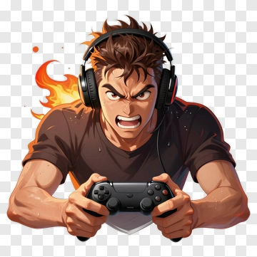 Angry Gamer Holding A Video Game Controller PNG