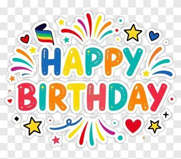 Happy Birthday Celebration Design PNG