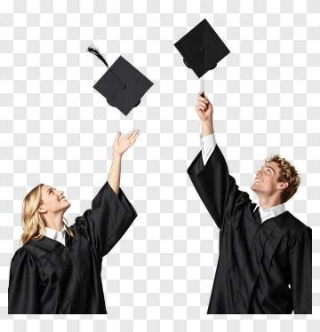 Graduates Throwing Caps In Celebration PNG