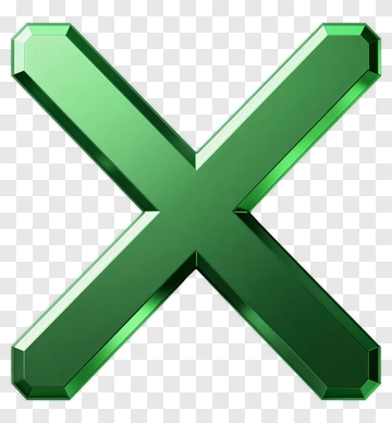 Green 3D Cross Symbol PNG