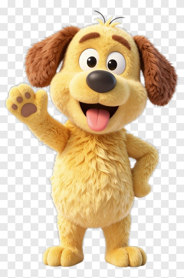 Cartoon Dog Waving Hello PNG