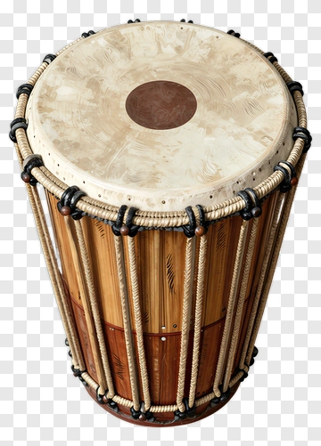 Traditional Drum With Rope And Wood Design PNG