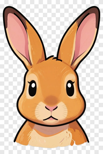 Cartoon Rabbit Face PNG