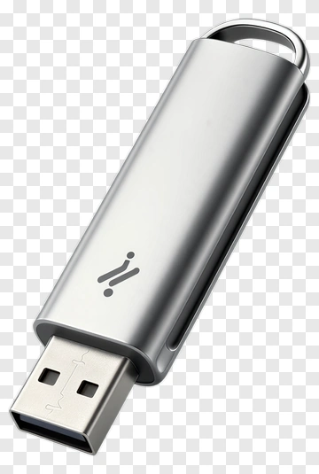 Silver Usb Flash Drive PNG