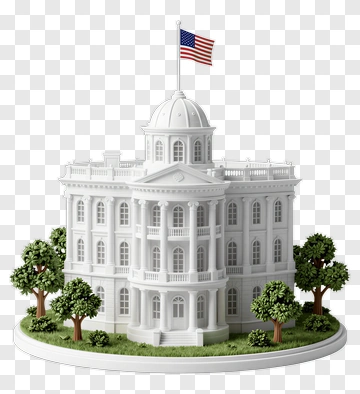 White House Model With Trees PNG