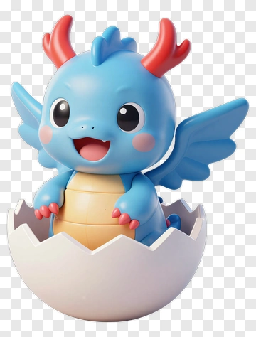Cartoon Dragon Hatching From Egg PNG