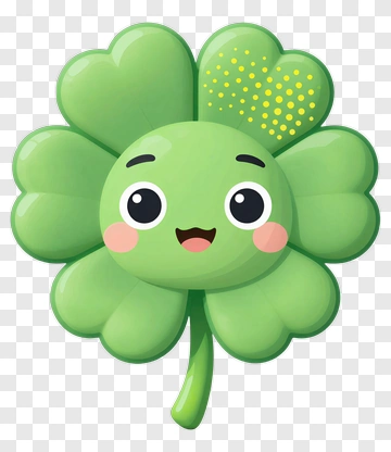Cartoon Shamrock Character With A Happy Expression PNG