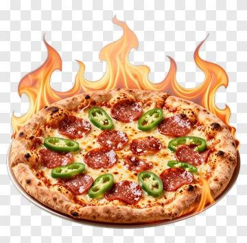 Hot Pepperoni Pizza With Jalapeños PNG