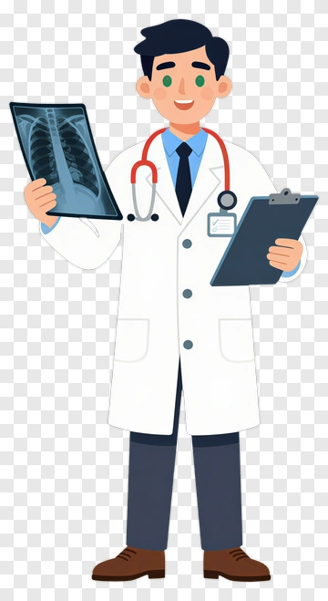 Doctor Holding X-Ray And Clipboard PNG