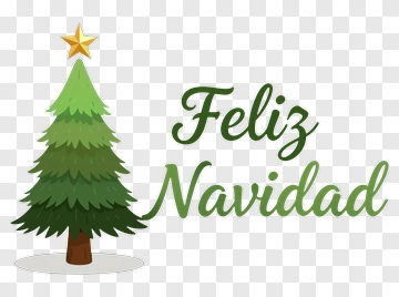 Christmas Tree With Feliz Navidad Text PNG