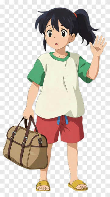 Anime Girl Holding A Bag PNG