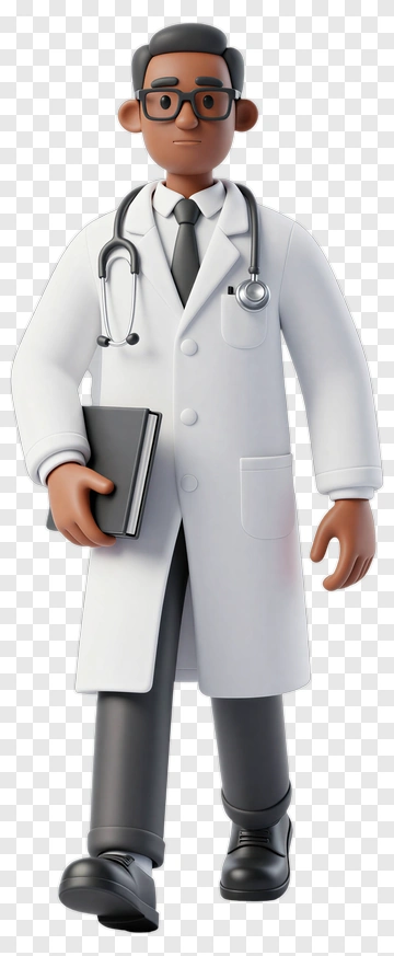 3D Doctor Holding A Medical Folder PNG