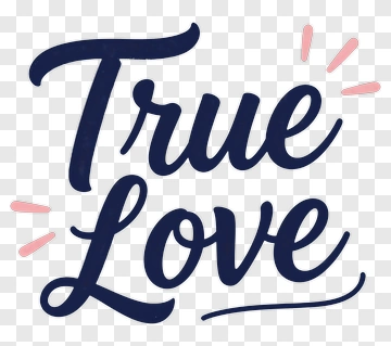 True Love Text Design PNG