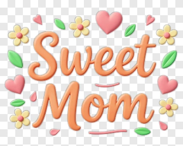Sweet Mom Greeting Card Design PNG
