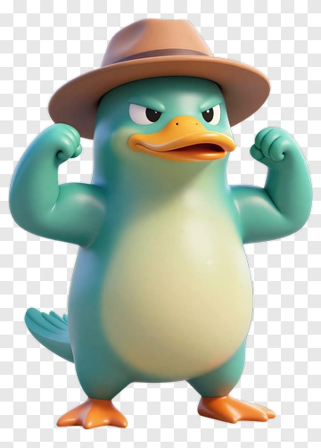 Cartoon Duck Wearing A Hat PNG