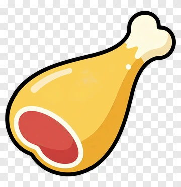 Cartoon Chicken Drumstick PNG