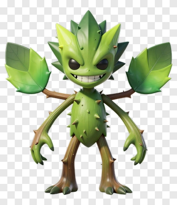3D Cartoon Tree Creature PNG