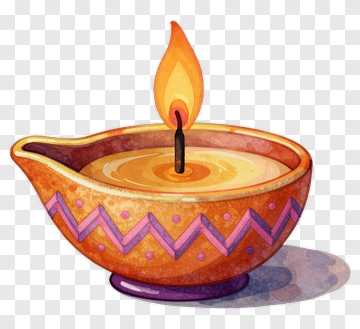 Colorful Oil Lamp With Flame PNG