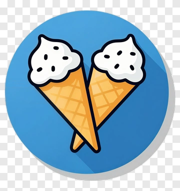 Ice Cream Cones On A Blue Background PNG