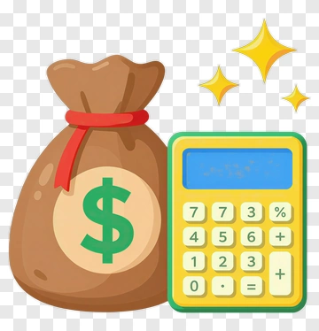 Money Bag And Calculator PNG