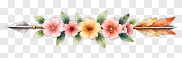 Floral Arrow Decoration PNG