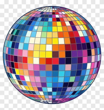 Colorful Disco Ball PNG
